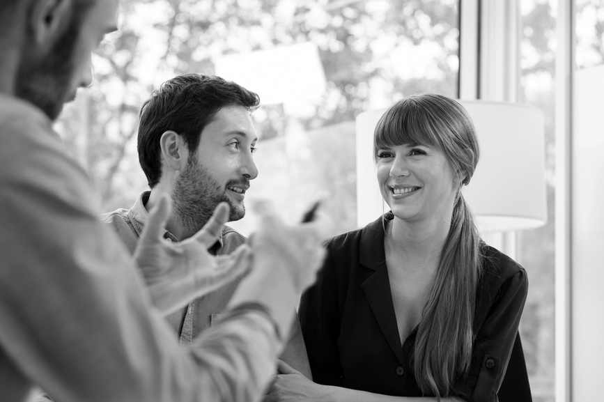young couple with a financial planner